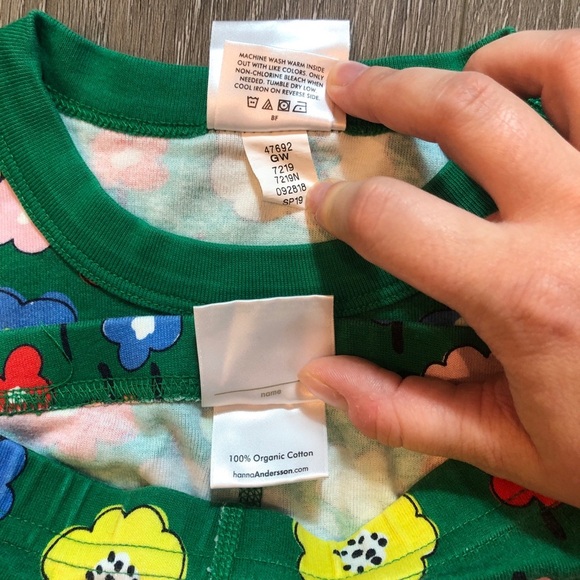 Hanna Andersson Green Floral Pajama Set Winter Long Sleeve Girls Size 120 US 6-7 - Picture 10 of 12